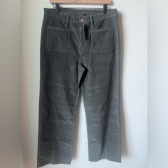 NWT JCREW Sailor slim-wide pant in stretch corduroy Size T30 Color Coal Grey - Picture 7 of 8